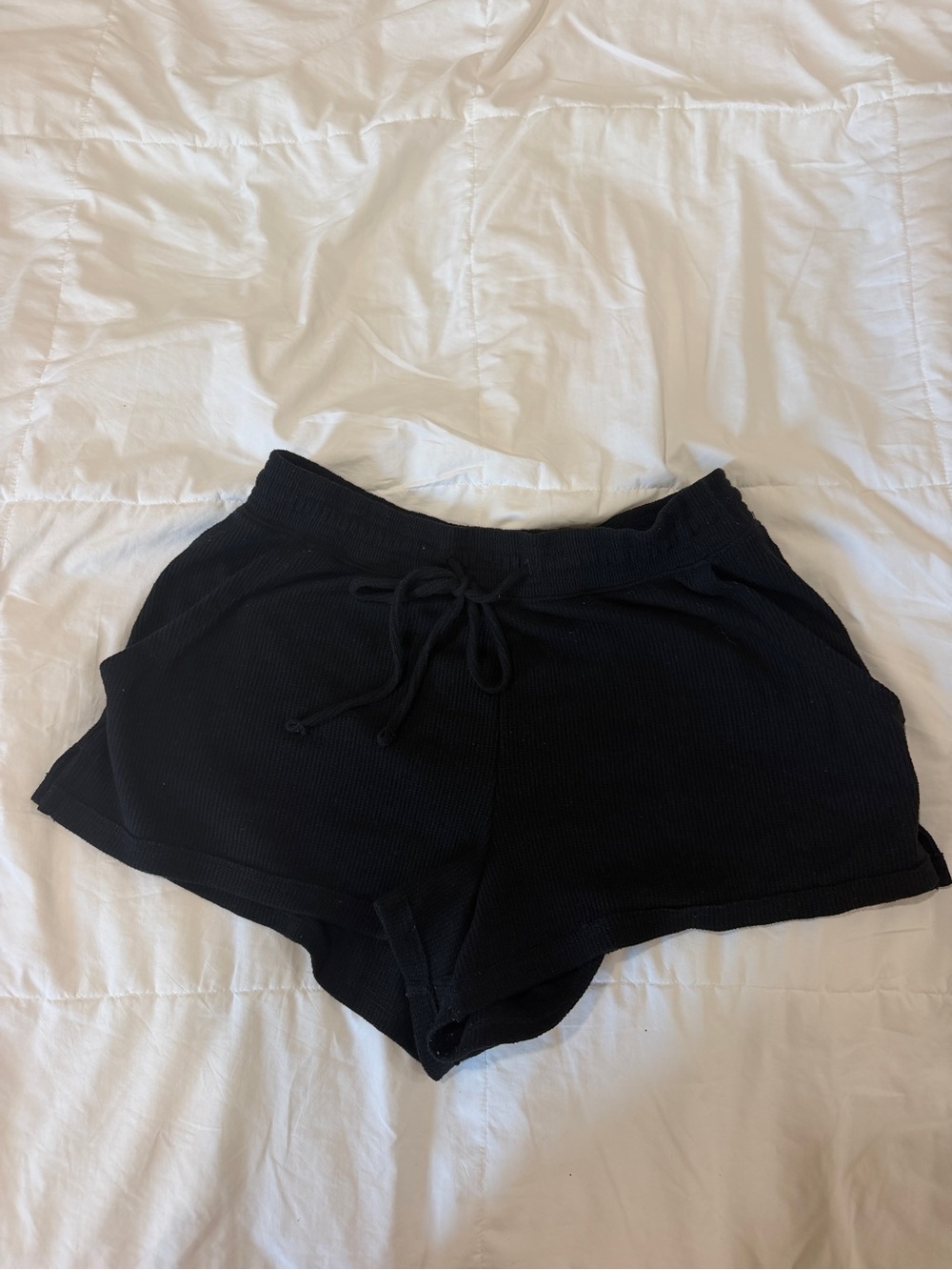 Gilly Hicks Black Ribbed Drawstring Athletic Shorts